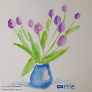 Tulips in Watercolour - Carrie Sanderson