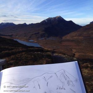 Sketching On Top Of Knockan Crag in Scottish Highlands - Carrie Sanderson